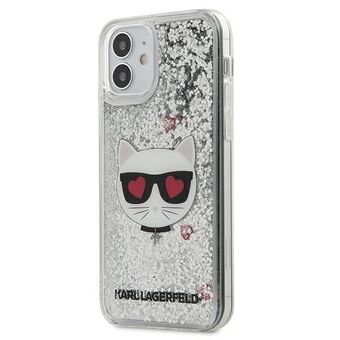 Karl Lagerfeld KLHCP12SLCGLSL iPhone 12 mini 5,4" sølv hardcase Liquid Glitter Choupette