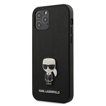 Karl Lagerfeld KLHCP12LIKMSBK iPhone 12 Pro Max 6,7" svart/black hardcase Saffiano Ikonik Metal