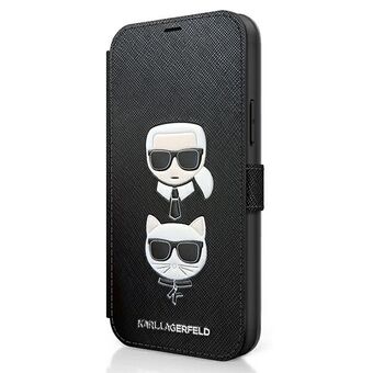 Karl Lagerfeld KLFLBKP12LSAKICKCBK iPhone 12 Pro Max 6,7" svart/svart bok Saffiano Karl & Choupette