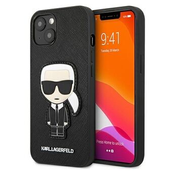 Karl Lagerfeld iPhone 13 Mini Svart Hardcase Saffiano Ikonik Karl`s Patch