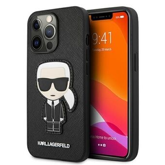 Karl Lagerfeld KLHCP13LOKPK iPhone 13 Pro / 13 6,1" svart hardcase Saffiano Ikonik Karl\'s Patch