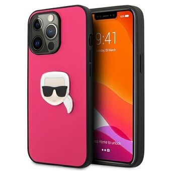 Karl Lagerfeld KLHCP13LPKMP iPhone 13 Pro / 13 6,1" rosa/pink hardcase lær Ikonik Karl`s hode metall