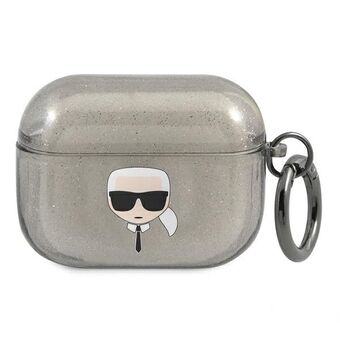 Karl Lagerfeld KLAPUKHGK AirPods Pro deksel svart / svart Glitter Karl`s Head