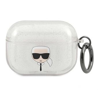 Karl Lagerfeld KLAPUKHGS AirPods Pro deksel sølv / sølv Glitter Karl`s Head