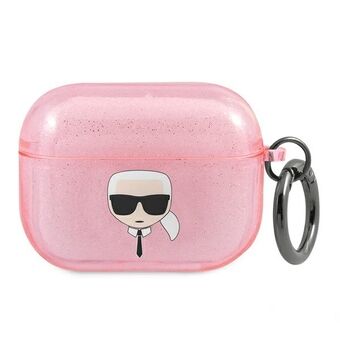 Karl Lagerfeld KLAPUKHGP AirPods Pro deksel rosa / rosa Glitter Karl`s Head