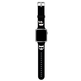 Karl Lagerfeld Stropp KLAWMSLCKK Apple Watch 38/40/41mm svart/svart stropp Silikon Karl & Choupette Hoder