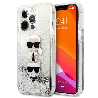 Karl Lagerfeld KLHCP13LKICGLS iPhone 13 Pro / 13 6.1 "sølv / sølv hardcase Liquid Glitter Karl & Choupette Head