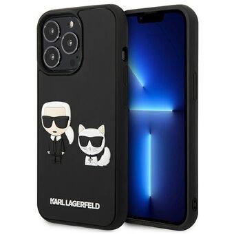 Karl Lagerfeld KLHCP13L3DRKCK iPhone 13 Pro / 13 6,1" svart/svart hardcase Karl&Choupette Ikonik 3D.