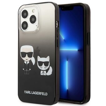 Karl Lagerfeld iPhone 13 Pro / iPhone 13 Hardcase Svart Gradient Iconic Karl & Choupette