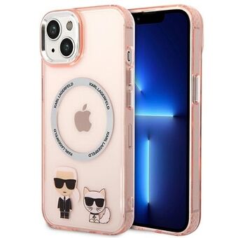 Karl Lagerfeld KLHMP14SHKCP iPhone 14 / 15 / 13 6,1" hardcase rosa/pink Karl & Choupette Aluminium Magsafe