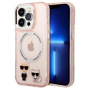 Karl Lagerfeld KLHMP14LHKCP iPhone 14 Pro 6.1" hardcase rosa / rosa Karl & Choupette Aluminium Magsafe