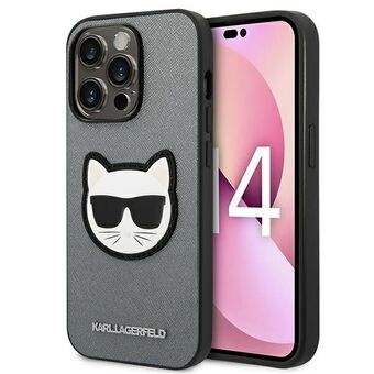 Karl Lagerfeld KLHCP14LSAPCHG iPhone 14 Pro 6.1" hardcase sølv/sølv Saffiano Choupette Head Patch