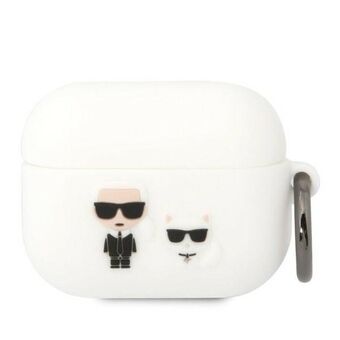 Karl Lagerfeld KLACAPSILKCW AirPods Pro-deksel hvit silikon Karl & Choupette.