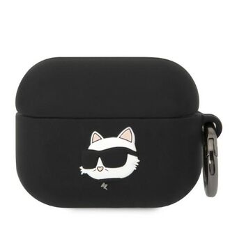 Karl Lagerfeld KLAPRUNCHK AirPods Pro deksel svart/svart Silikon Choupette Head 3D