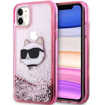 Karl Lagerfeld KLHCN61LNCHCP iPhone 11/ XR rosa/hardcase i glitrende Choupette-hode.