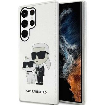 Karl Lagerfeld KLHCS23LHNKCTGT S23 Ultra S918 gjennomsiktig hardcase Glitter Karl&Choupette