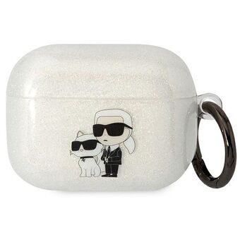 Karl Lagerfeld KLAPHNKCTGT Airpods Pro deksel gjennomsiktig Glitter Karl&Choupette