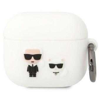 Karl Lagerfeld KLACA3SILKCW AirPods 3-deksel i hvit silikon Karl & Choupette