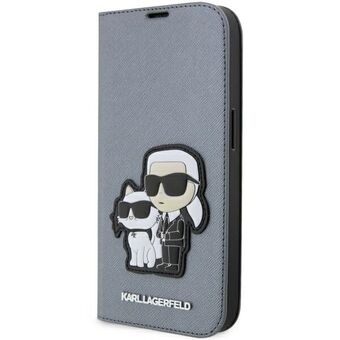 Karl Lagerfeld KLBKP14LSANKCPG iPhone 14 Pro 6.1" hylle sølv/sølv Saffiano Karl & Choupette