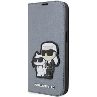 Karl Lagerfeld KLBKP14XSANKCPG iPhone 14 Pro Max 6,7" hylle sølv/sølv Saffiano Karl & Choupette