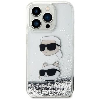 Karl Lagerfeld KLHCP14XLDHKCNS iPhone 14 Pro Max 6,7" sølv/sølv hardcase Flytende Glitter Karl & Choupette Heads