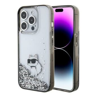 Karl Lagerfeld KLHCP15XLKCNSK iPhone 15 Pro Max 6.7" gjennomsiktig hardcase med flytende glitter Choupette