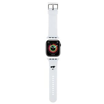 Karl Lagerfeld Pasek KLAWMSLCNH Apple Watch 38/40/41mm hvit/hvit reim 3D-gummi Choupette Heads