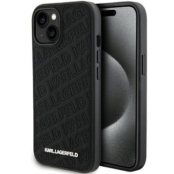 Karl Lagerfeld KLHCP15SPQKPMK iPhone 15 6.1" svart/hardcase Qulitetsoverflate med K mønster.