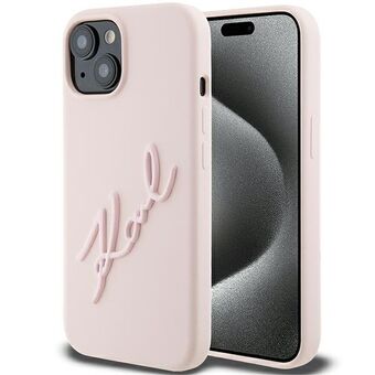 Karl Lagerfeld KLHCP15SSKSBMCP iPhone 15 6.1" rosa/hardcase i silikon med Karl Script