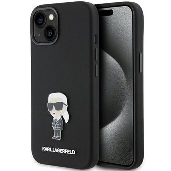 Karl Lagerfeld KLHCP15MSMHKNPK iPhone 15 Plus 6,7" svart/svart silikon Ikonik metallstift