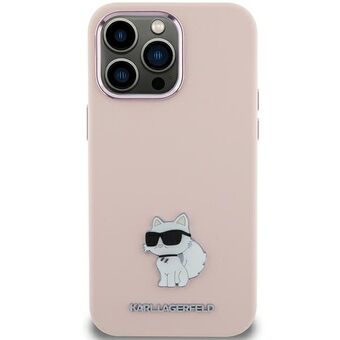 Karl Lagerfeld KLHCP15MSMHCNPP iPhone 15 Plus 6.7" rosa/lyserosa silikon Choupette metallnål
