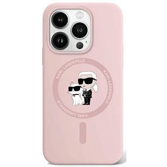 Karl Lagerfeld KLHMP15LSCMKCRHP iPhone 15 Pro 6.1" rosa/hardcase i silikon med Karl & Choupette MagSafe.