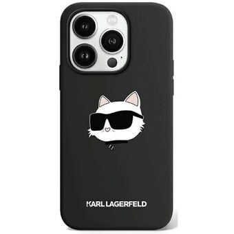 Karl Lagerfeld KLHMP15LSCHPPLK iPhone 15 Pro 6.1" svart hardveske av silikon med Choupette Head MagSafe.