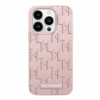 Karl Lagerfeld KLHMP15LPKHPORPP iPhone 15 Pro 6.1" hardcase, rosa/pink lær med monogrammet metalllogo.