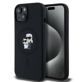 Karl Lagerfeld KLHMP15SSCMKCRHK iPhone 15 / 14 / 13 6.1" svart/svart hardcase Silikon Karl & Choupette MagSafe