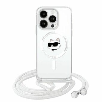 Karl Lagerfeld KLHMP13MHCCHNT iPhone 13 / 14 / 15 6.1" hardcase gjennomsiktig IML Choupette hode og Cord Magsafe.