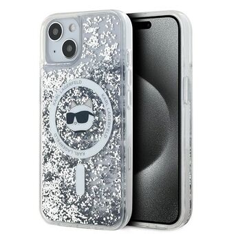 Karl Lagerfeld KLHMP13MLGCHSGH iPhone 13 6.1" hardcase gjennomsiktig Liquid Glitter Choupette Head Magsafe