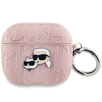 Karl Lagerfeld KLA3PGKCPP AirPods 3 deksel, rosa Monogram Karl & Choupette Head.