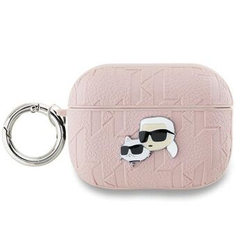 Karl Lagerfeld KLAP2PGKCPP AirPods Pro 2 (2022/2023) deksel, rosa Monogram Karl & Choupette Head.