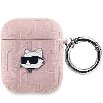 Karl Lagerfeld KLA2PGCHPP AirPods 1/2 deksel i rosa Monogram Choupette hode