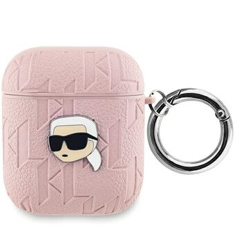 Karl Lagerfeld KLA2PGKIPP AirPods 1/2-deksel i rosa Monogram Karl Head