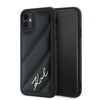 Karl Lagerfeld KLHCN61PQDSMGK iPhone 11 / Xr 6.1" svart/sort hardcase Diagonal Quilted Script