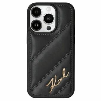 Karl Lagerfeld KLHCP13MPQDSMGK iPhone 13 6,1" svart/czarny hardcase Diagonal Quilted Script