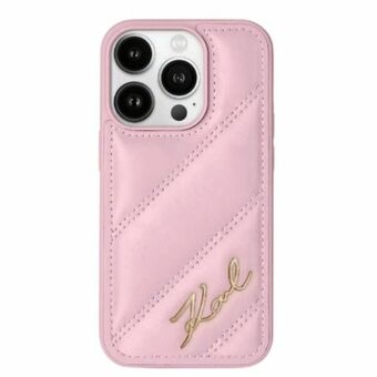 Karl Lagerfeld KLHCP14LPQDSMGP iPhone 14 Pro 6,1" rosa/pink hardcase Diagonal Quilted Script