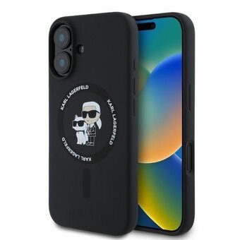 Karl Lagerfeld KLHMP16SSCMKCRHK iPhone 16 6.1" svart/black hardcase Silikon KC Heads Ring MagSafe