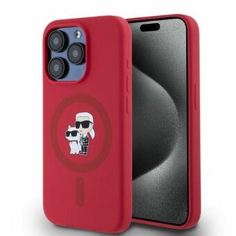 Karl Lagerfeld KLHMP15LSCMKCRHR iPhone 15 Pro 6.1" rød/red hardcase Silikon KC Heads Ring MagSafe