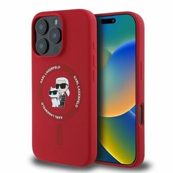 Karl Lagerfeld KLHMP16LSCMKCRHR iPhone 16 Pro 6.3" rød/red hardcase Silikon KC Hoder Ring MagSafe