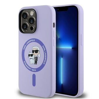 Karl Lagerfeld KLHMP14LSCMKCRHU iPhone 14 Pro 6.1" lilla/purple hardcase Silicone Karl&Choupette Heads Ring MagSafe