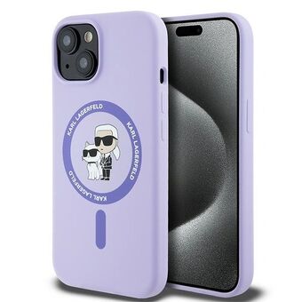 Karl Lagerfeld KLHMP15SSCMKCRHU iPhone 15 6.1" lilla/purple hardcase Silikon Karl&Choupette Heads Ring MagSafe