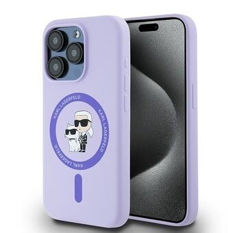 Karl Lagerfeld KLHMP15LSCMKCRHU iPhone 15 Pro 6.1" fiolett/purple hardcase Silikon Karl&Choupette Heads Ring MagSafe